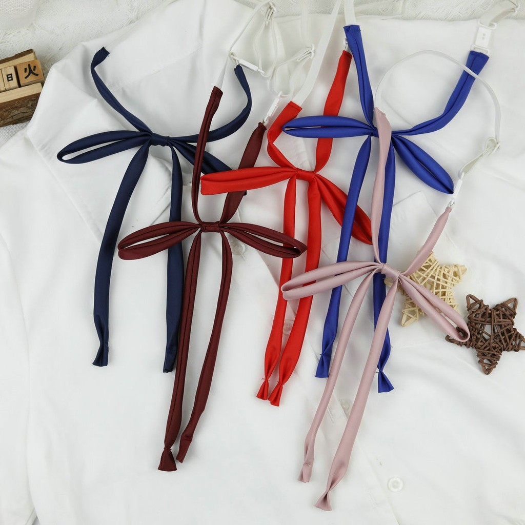 Phụ kiện buộc nơ jk màu trơn không cần cà vạt