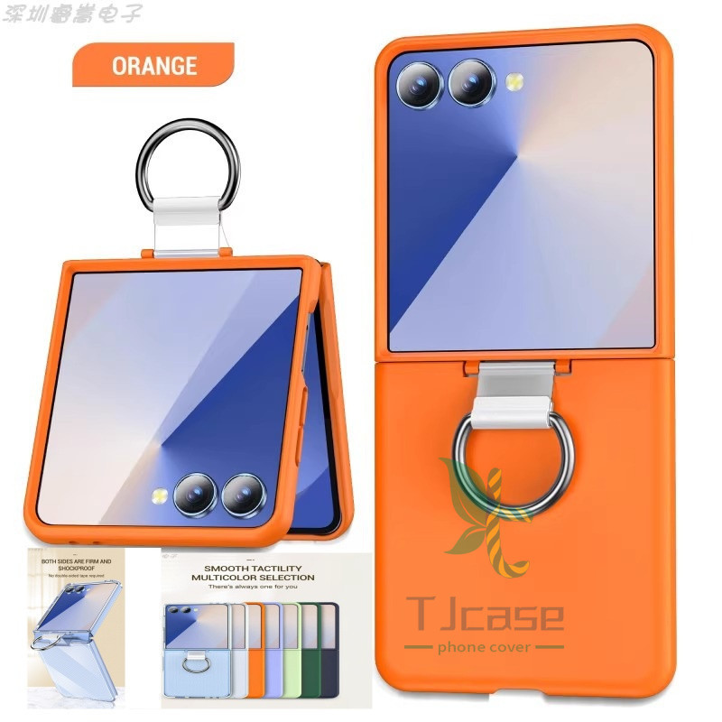 Ốp lưng Grip Ring Case Samsung Galaxy Z Flip 7 6 5 4 3 Z Flip 7 FE Khóa ngón tay màu trơn Vỏ Pc cứng