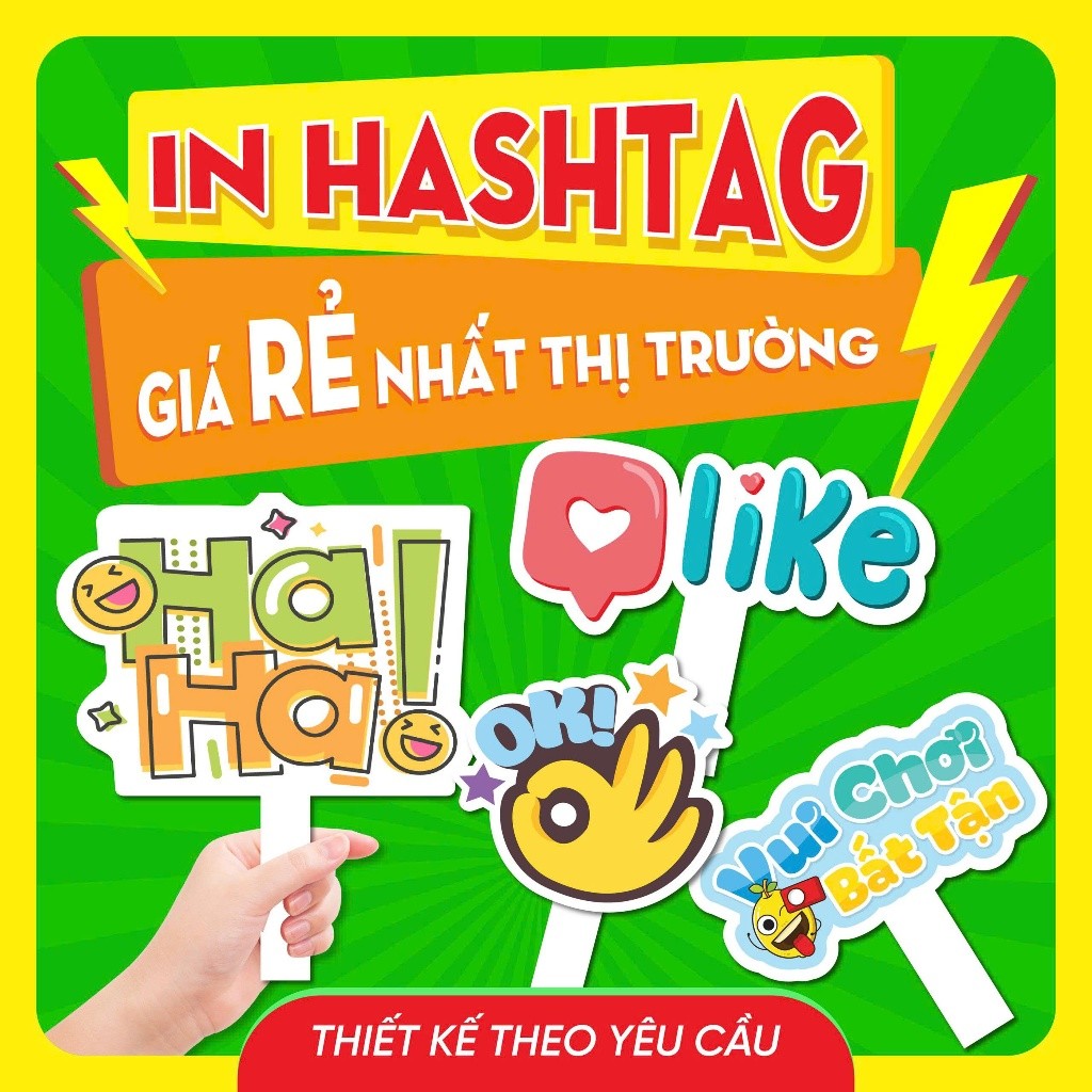 Hashtag Cầm Tay thiết kế theo yêu cầu, bảng hashtag đám cưới, sự kiện, sinh nhật, tốt nghiệp