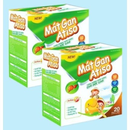 (Hiệu quả tốt) Siro Mát gan Atiso cho bé, giúp giải độc gan, thanh nhiệt mát gan  hộp 20 ống