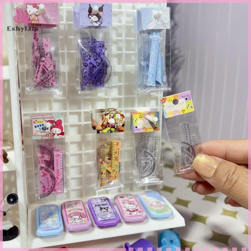 Bộ thước đo Mini Eshylala 4 chiếc Sanrio - Đồ dùng học tập Kuromi & My Melody [MỚI]