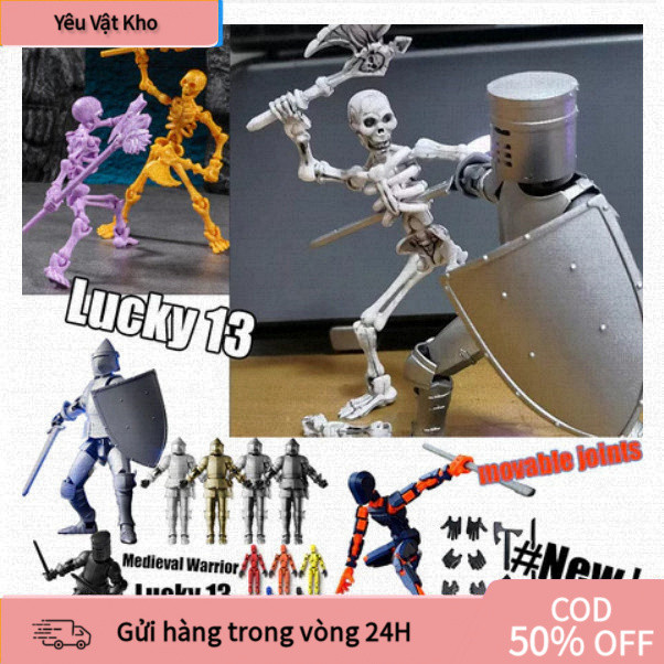 [COD] Đồ Chơi Mô Hình Dummy 13 – Nhân Vật Hành Động Skeleton Man, Gập Gù, Biến Hóa