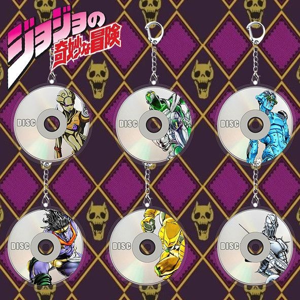 JOJO 's Bizarre Adventure CD Acrylic Móc khóa Anime Trò chơi Hàng hóa Schoolbag Dây kéo Đồ trang trí