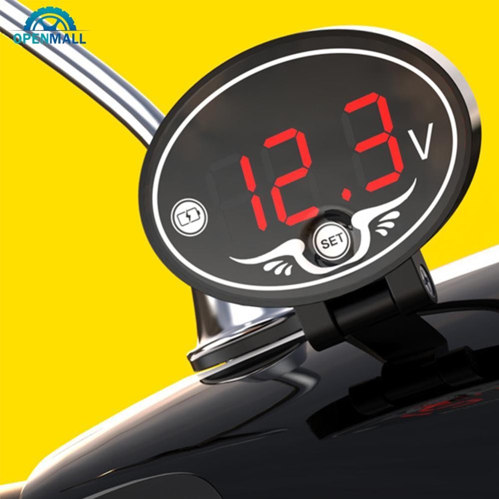 Đồng hồ đo điện áp LED Vôn kế kỹ thuật số OPENMALL DC 9V đến 24V cho phụ kiện xe máy D8R2