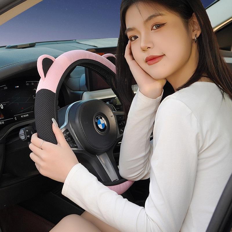 Bọc Vô Lăng Ô Tô Tai Mèo Tai Gấu Siêu Dễ Thương Trang Trí Xe Hơi Đường kính 38CM