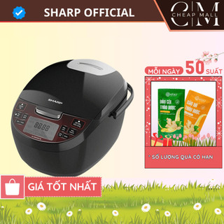  Nồi Cơm Điện Tử Sharp KS-COM193EV-BK GL 1.8L  12 Chức năng nấu Màn LCD Lòng nồi 3 lớp   - CHEAP CMO 