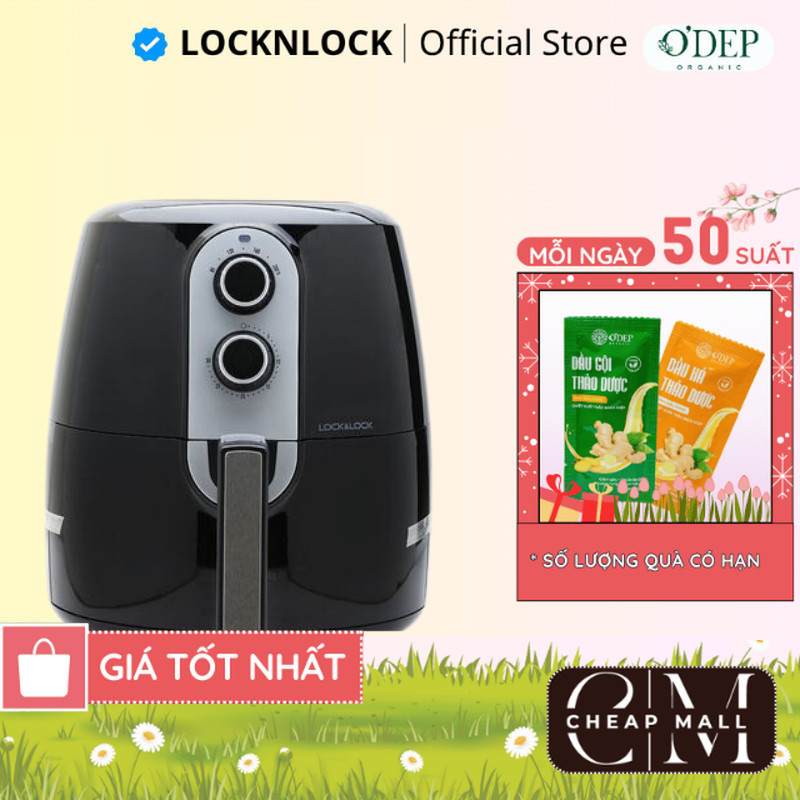 Nồi chiên không dầu 5,2L LocknLock Chính hãng EJF151BLK - CHEAP CMO