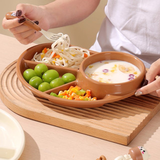 Set 5 Món Khay Bát Ăn Dặm Chia Ngăn Chống Lật Cho Bé, Kèm Đũa Thìa Nĩa Tập Xúc Nhựa PP Kháng Khuẩn