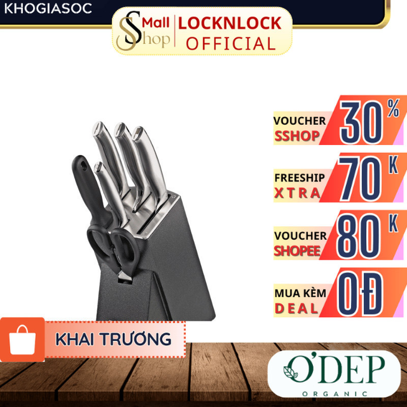 Bộ dao 7 món LocknLock bằng thép không gỉ cao cấp - Đen CKK301 - SSHOP SHL