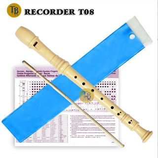 Sáo Recorder 8 lỗ tone Đô (C5) dành cho học sinh, dụng cụ giáo dục Sáo trúc Thanh Tùng TB08