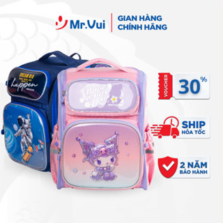 Balo chống gù lưng Mr. Vui 1052, cặp học sinh cấp 1, tiểu học, đi học cho bé trai, bé gái chống thấm