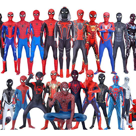 (Hỏa Tốc HCM) Trang  phục Hóa Trang Người Nhện Bodysuit/ Quần Áo Siêu Nhân Siêu Anh Hùng cho Người Lớn và Trẻ Em