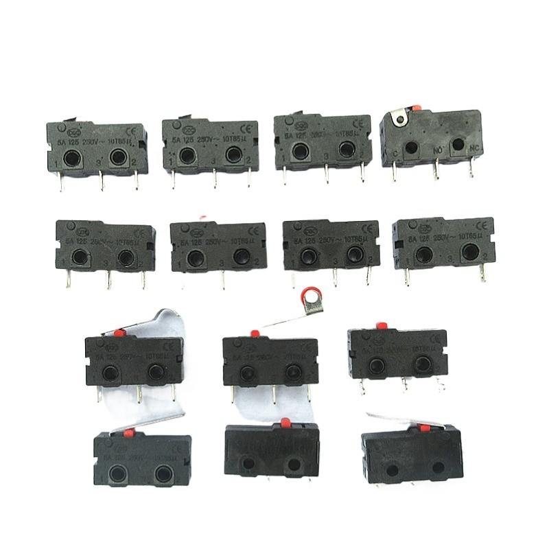 KW12 Thường Đóng Trái Uốn Chân Tay Cầm Công Tắc Giới Hạn Nút Tiếp Xúc KW11-3Z-2 Micro Switch 16MM 2 