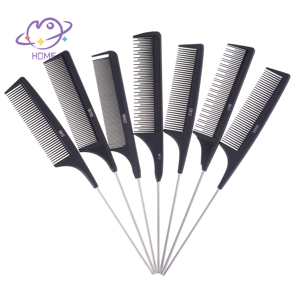 [mayhome] Lược chải tóc chuyên nghiệp Salon Cắt lược tạo kiểu thép không gỉ có gai nhọn {TH}