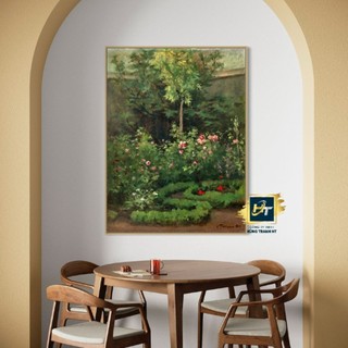 Tranh In Canvas , Vườn Hoa Hồng , Tranh Danh hoạ , Tranh Decor Hiện Đại, Tặng Kèm Đinh Treo