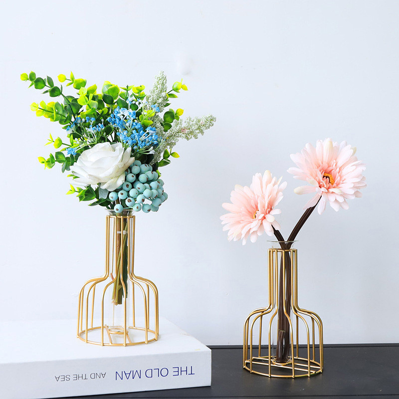 Giá Đỡ Bình Hoa Thủy Canh Bằng Sắt Thiết Kế Đơn Giản Trang Trí Nhà Cửa
