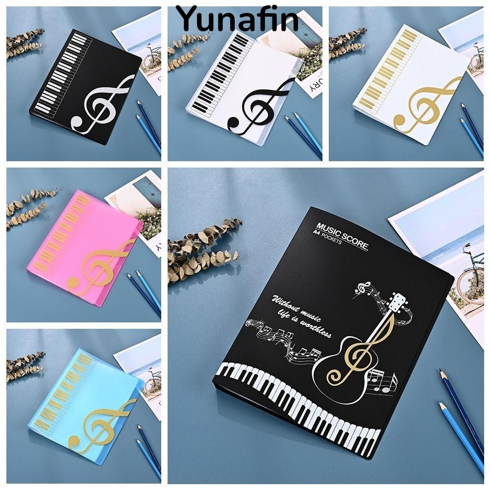 YUNAFIN  Guitar Sheet Music Book Folder, A4 PP Piano Paper Sheet Folder, 40 Trang Sắp Xếp Lưu Trữ Âm