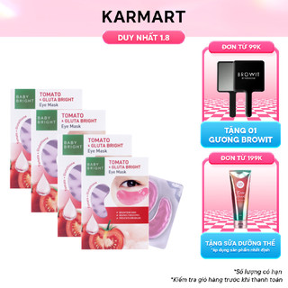 Combo 4 Mặt Nạ Mắt Dưỡng Sáng Da Cà Chua Và Gluta Baby Bright Tomato & Gluta Eye Mask 2.5G X 2 Miếng (1 Cặp)