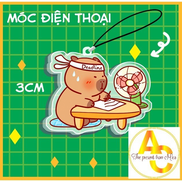Móc điện thoại Capybara đáng yêu 3cm by Capy studio