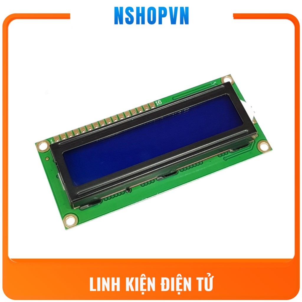 Màn hình LCD1602 Xanh dương - Xanh lá hiển thị 2 dòng mỗi dòng 16kí tự, màn hình phổ biến với nhiều code mẫu