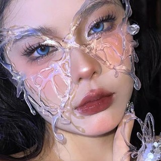 Mặt nạ nửa mặt bướm trong suốt dành cho nữ Tiệc khiêu vũ Halloween Cos Phụ kiện trang sức