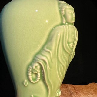  Jingdezhen Sứ Khắc Azure Glaze Trung Quốc Bình Thủ Công Nhà Phòng Khách Lối Vào Bogu Khung Gốm Đồ Trang Trí 9.4.13 