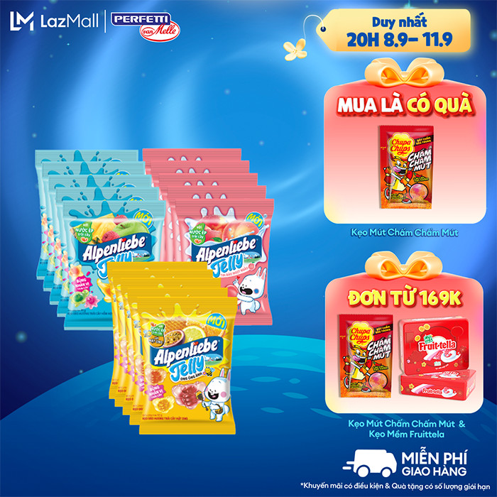 Combo 5 gói Kẹo dẻo Alpenliebe Jelly Biển xanh long lanh