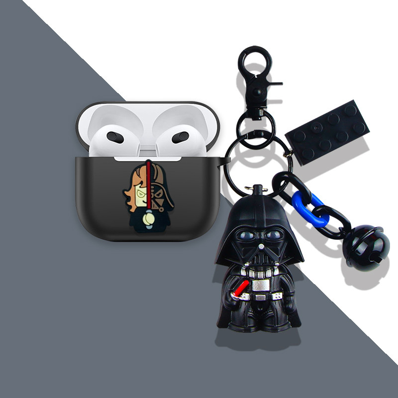 For AirPods 4 Case Silicone Soft Case Cartoon Pokémon Monsters University Keychain Compatible with A