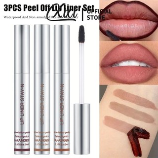 Fafamoon 3 Chiếc Peel Off Lip Liner Set Hình Xăm Son Bóng Chống Thấm Nước Lâu Dài Matte Lip Ink Lip Tint Gợi Cảm Đỏ Nâu Đường Viền Lipliner Son Bóng Mỹ Phẩm Trang Điểm
