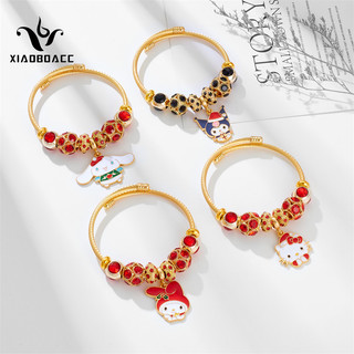 XiaoboACC Vòng Tay Hoạt Hình melody kuromi Pha Lê Bằng Thép Không Gỉ Quyến Rũ Cho Nữ