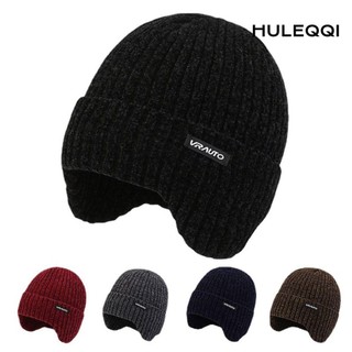 HULEQQI Mũ bịt tai nam mùa đông lót lông cừu