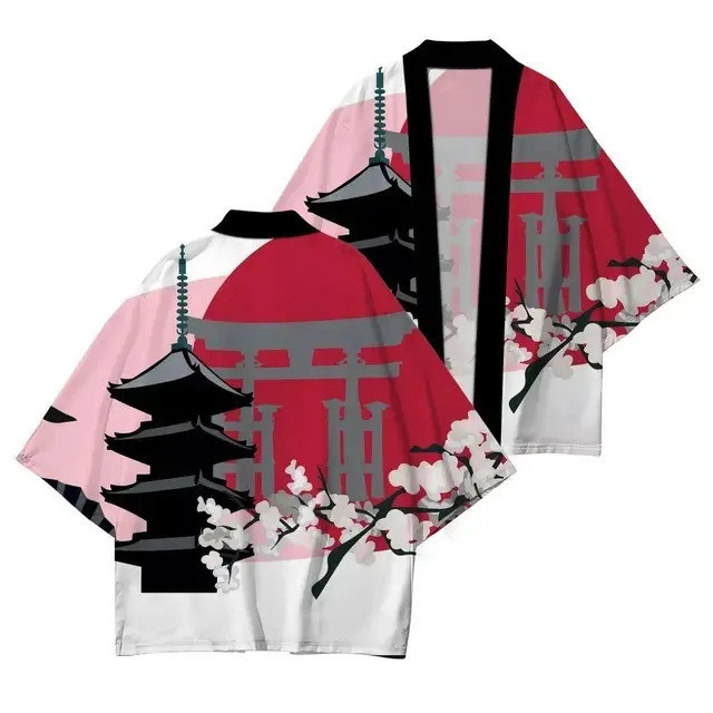 COD Samurai kimono Nam Phong Cảnh In Haori Street kimono Nhập Vai