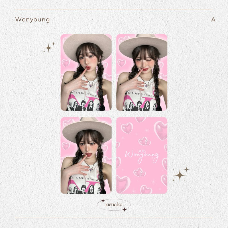 [WONYOUNG] PHOTOCARD WONYOUNG SELCA DECO FANMADE - Card Bo Góc Unofficial - Cán nhám 2 mặt - Hình in