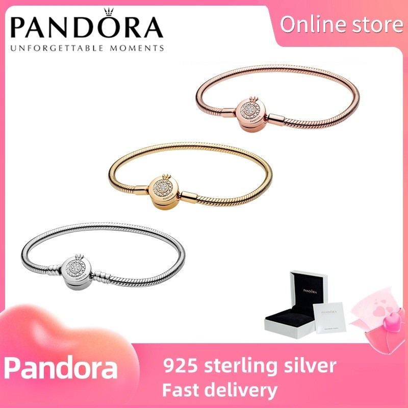 Pandora Vòng tay bạc s925 chính hãng, thiết kế chuỗi rắn lấp lánh