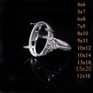 S925 Bạc Nhẫn Rỗng Chủ DIY Phù Hợp Với Các Bộ Phận Với Hỗ Trợ Công Chúa Dai Cắt Trứng Mì Với Kim Cương Và Keo Cho Miễn Phí