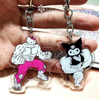 Qrhyk Ngộ nghĩnh Sanrio Cơ Móc Khóa Anime Hello Kitty Kawaii Bé Gái Móc Khóa Thể Dục Macho My Giai Điệu Ba Lô Cặp Đôi Mặt Dây Chuyền Đồ Chơi Quà Tặng Mới