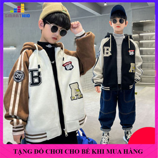 [18-52k] Áo khoác bomber, áo khoác bé trai mẫu B, áo thu đông nam nữ size 18-52kg chất nỉ bông dày dặn, áo khoác nam nữ