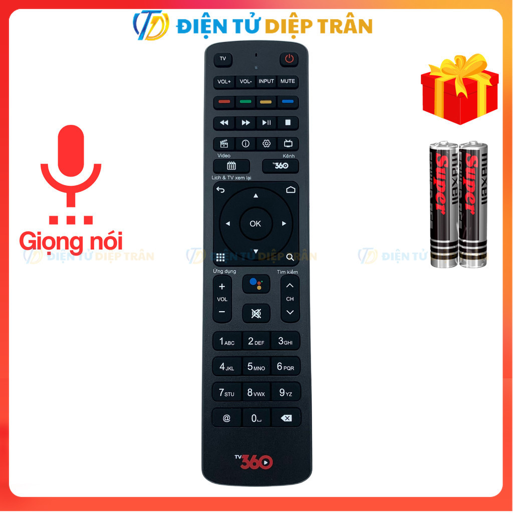 Remote điều khiển đầu thu Viettel TV360, Điều Khiển Viettel TV360 Giọng Nói - Tặng pin- ĐT Diệp Trân