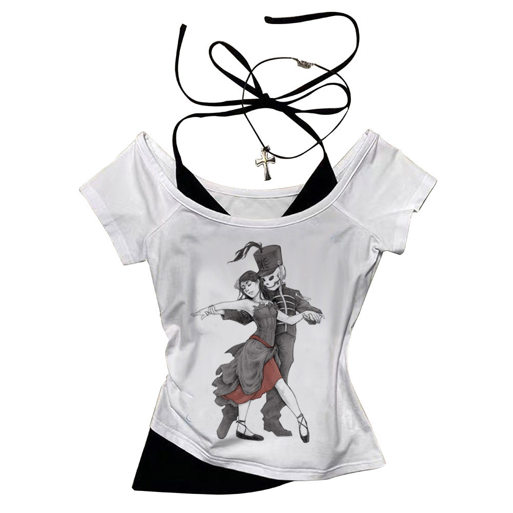 Áo Croptop My Chemical Romance phong cách Grunge, phù hợp dạo phố cho cô gái Gyaru-Coquette