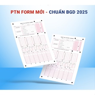 (SET 200 TỜ A5) Phiếu trả lời trắc nghiệm chuẩn cấu trúc thi THPT  quốc gia theo form mới chuẩn 2025