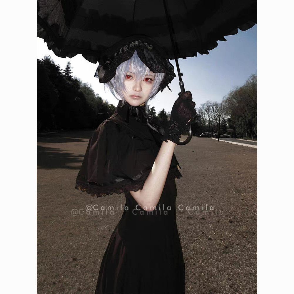 Retro Đầu Phong Cách Gothic Gothic Gothic Pháp Mùa Hè Nẹp Ren Áo Choàng Nữ Gothic Chữ a Váy Dài20250