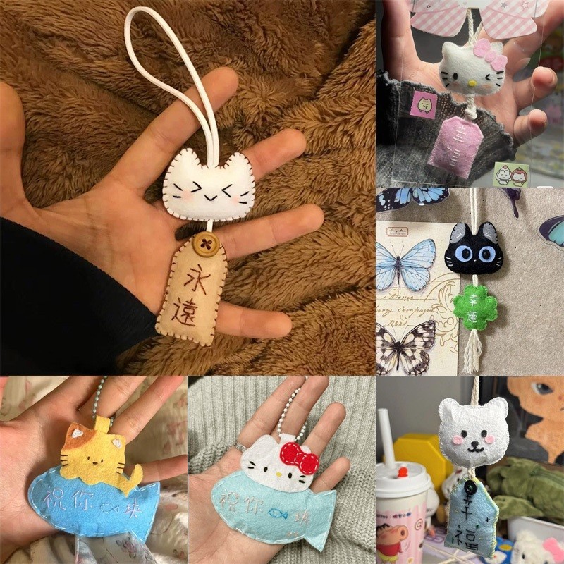 Diy Kitty Cat Móc khóa Sinh viên Mặt dây chuyền thủ công Quà tặng tốt nhất | Gấu Thỏ House