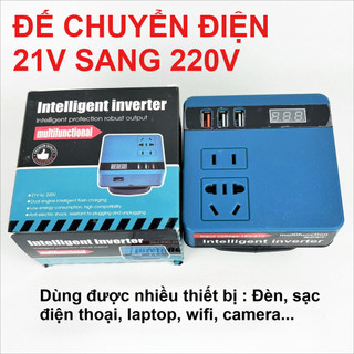 (Mẫu 1) Đế chuyển điện từ pin 21v sang 220v -  Kích điện tăng áp inverter 220v Chân makita 4cm LK247