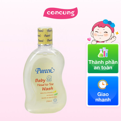 Sữa tắm gội toàn thân Pro-Vitamin B5 và E Pureen cho bé 250ml