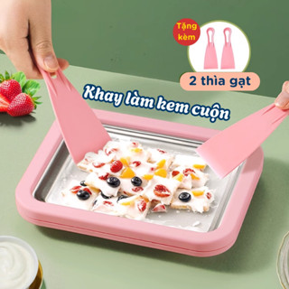 Máy Làm Kem Cuộn Mini Cho Bé Tại Nhà Không Dùng Điện Inox 304 An Toàn Làm Kem Trong 2 Phút