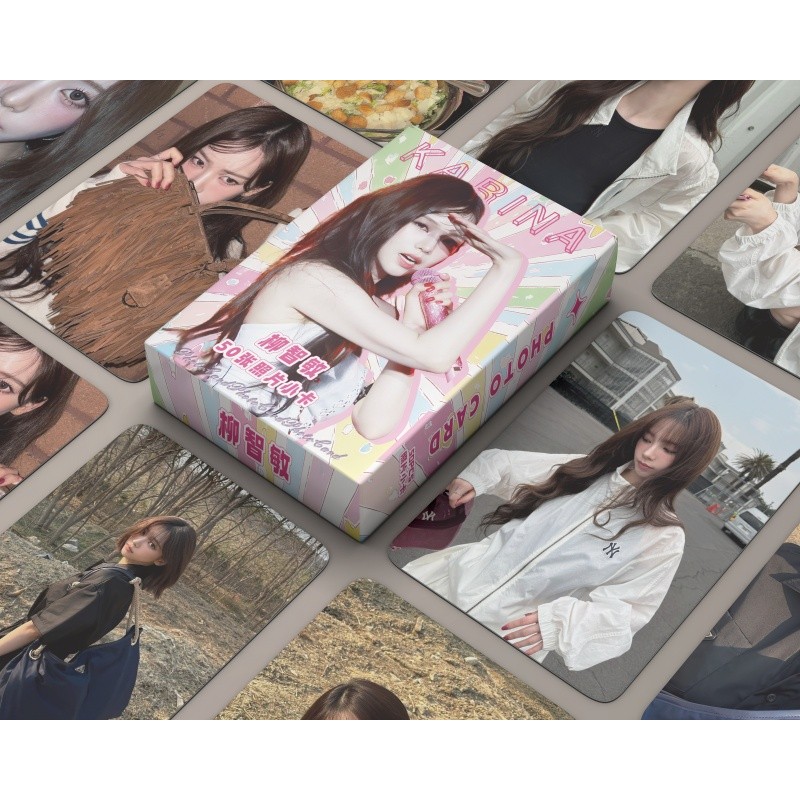 50 Cái / hộp Photocards Laser Hình Ba Chiều Lomo ThẻNINGINGING ĐÔNG GISELLE KARINA Kpop Bưu Thiếp Bá