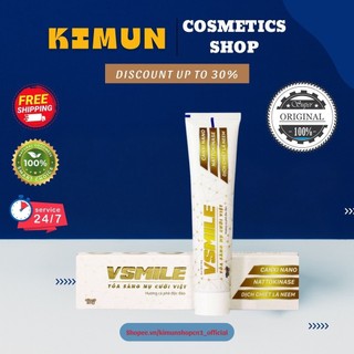 Kem đánh răng bảo vệ răng miệng, hơi thở thơm mát, Kem đánh răng VSMILE đánh bật mảng bám trên răng
