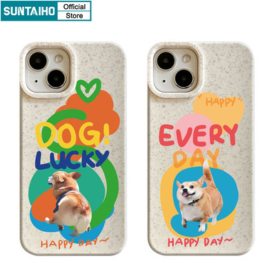 Suntaiho Ngộ nghĩnh Dễ Thương Vỏ Điện Thoại Họa Tiết Chó Tiếng Anh Cho Iphone 15 14 12 13 11 Pro Max IP 7 8 Plus Iphon X Xs XR Xs Max Silicone Mềm Cao Cấp Chống Sốc Ốp Lưng