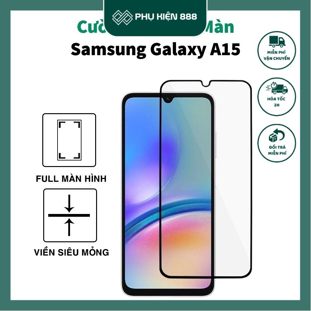Kính cường lực Samsung Galaxy A15 Full màn Glass 9H
