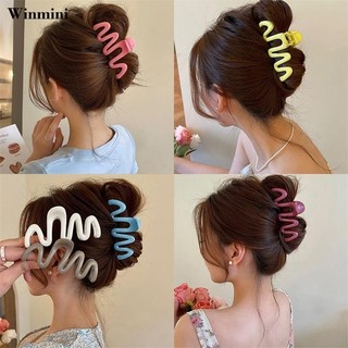 Mới Kẹo Màu Sóng Uốn Kẹp Cô Gái Ngọt Ngào Đơn Giản Kẹp Kim Loại Đầu Sau Phụ Kiện Tóc